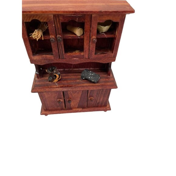 Vintage Handmade Miniature Kitchen Cabinet Chest Primitive Doll House 4"x 5.5" - Picture 7 of 16